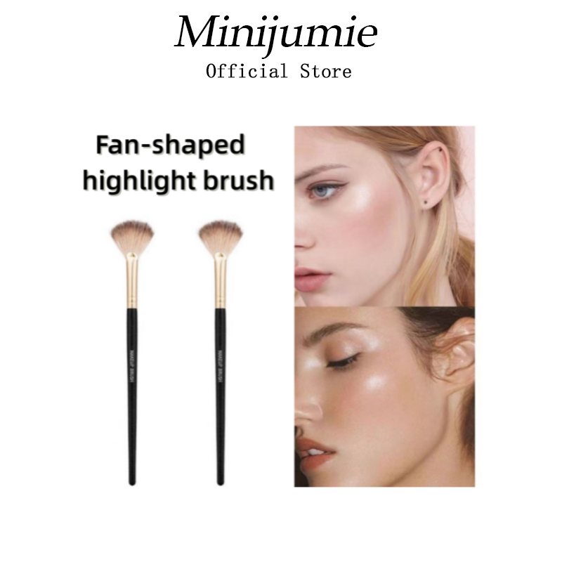Minijumie Cọ quạt Highlight đánh Highlight lông mềm chuyên dùng cho makeup chuyên nghiệp