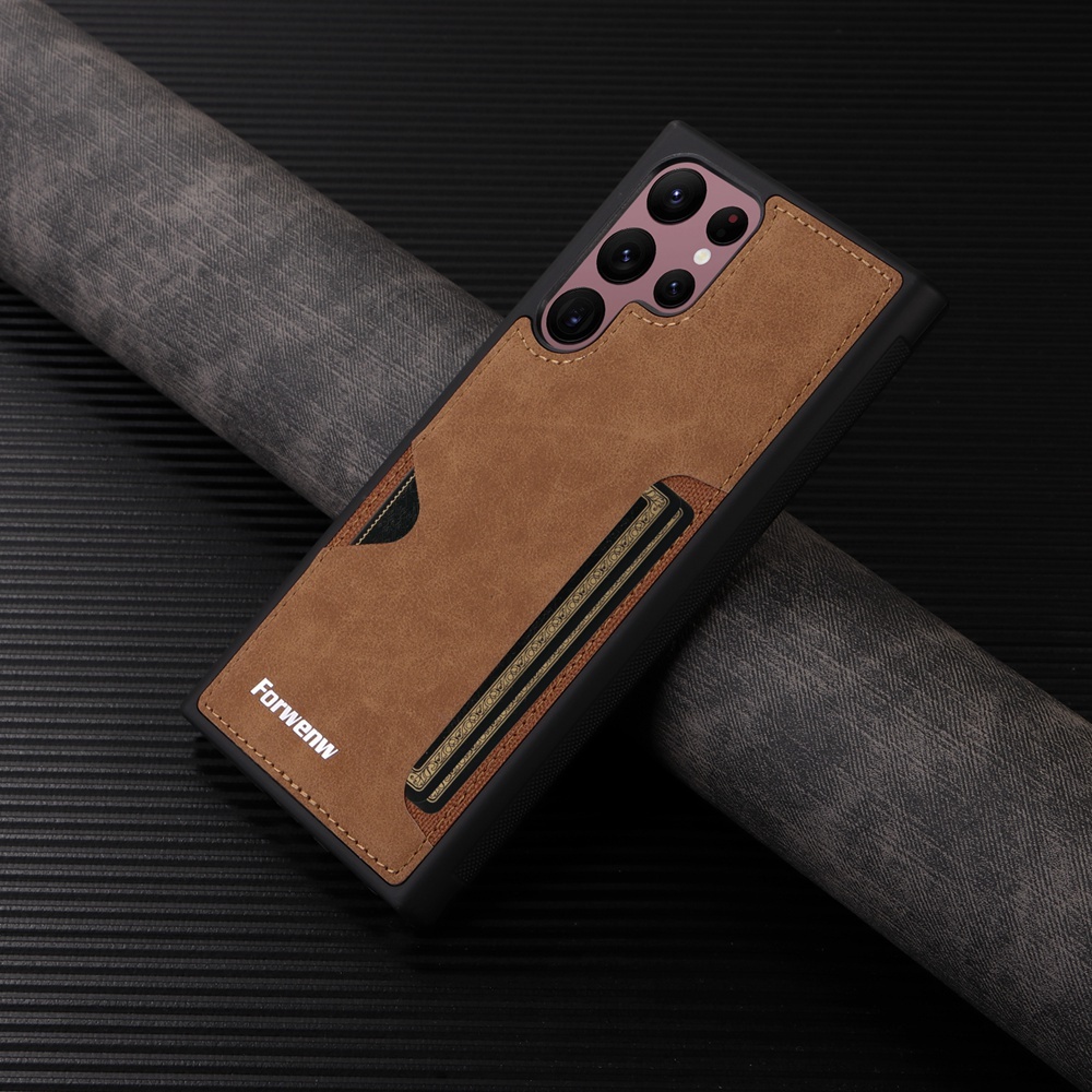 Bao Da Điện Thoại Màu Trơn Có Ngăn Đựng Thẻ Cho samsung galaxy s23 note 20 ultra s23 plus s23 fe Ốp