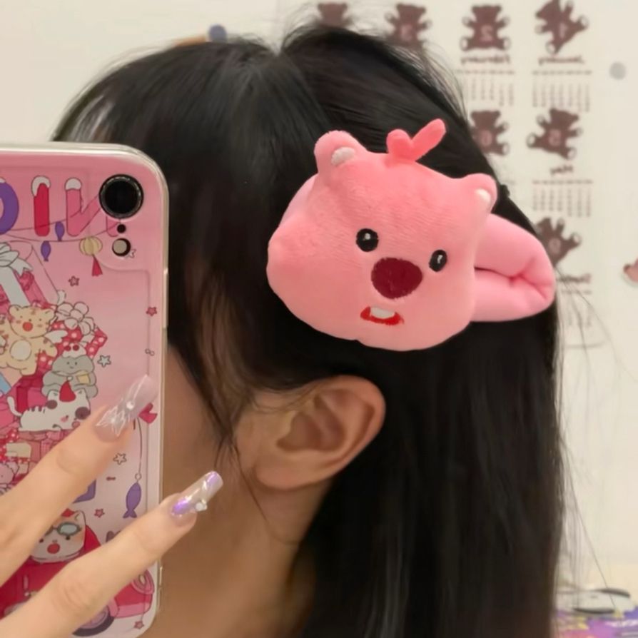 Xiang Kẹp Tóc Mái Bằng Vải Họa Tiết Hoạt Hình Phong Cách Hàn Quốc Dễ Thương Cho Nữ