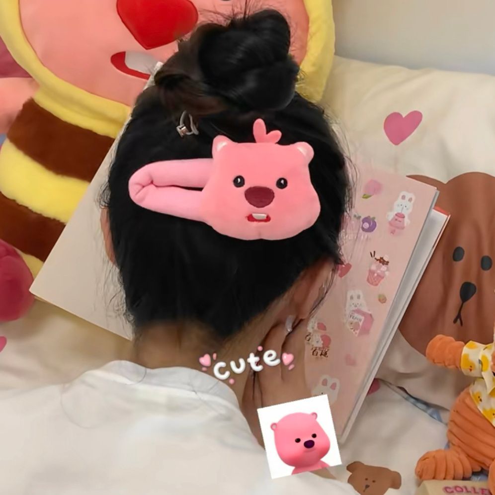 Xiang Kẹp Tóc Mái Bằng Vải Họa Tiết Hoạt Hình Phong Cách Hàn Quốc Dễ Thương Cho Nữ