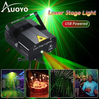 Auoyo Đèn laser Chiếu Sáng Sân Khấu Tiệc dj Có Âm Thanh Nhấp Nháy rgb led Sạc usb Cho Sinh Nhật Đám Cưới Tv