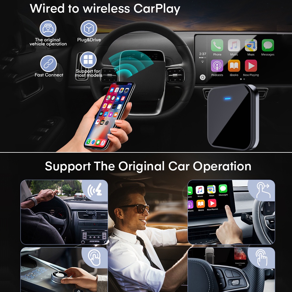 Thiết Bị Chuyển Đổi Không Dây Cho iphone Trên Xe Hơi