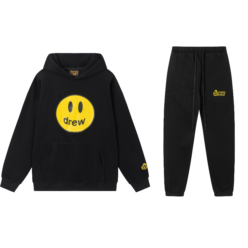 Áo Hoodie cotton Dáng Rộng Dài Tay In Hình Mặt Cười Phong Cách Đường Phố Mỹ Cá Tính