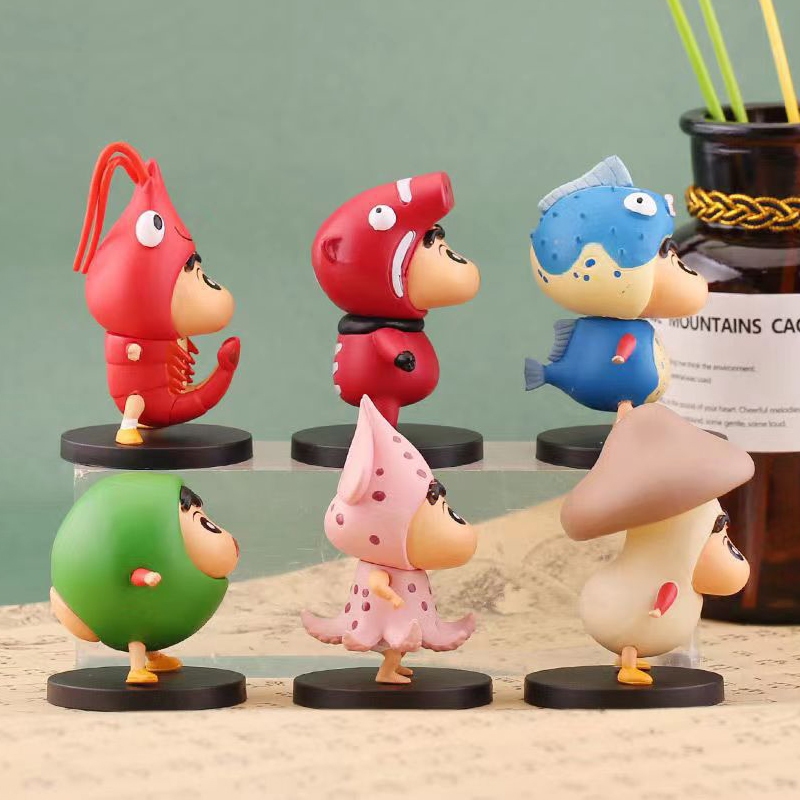 Set 6 / 7 Mô Hình Nhân Vật Phim Hoạt Hình shin-chan Bằng pvc