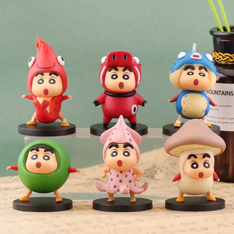 Set 6 / 7 Mô Hình Nhân Vật Phim Hoạt Hình shin-chan Bằng pvc