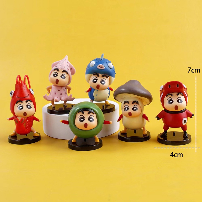 Set 6 / 7 Mô Hình Nhân Vật Phim Hoạt Hình shin-chan Bằng pvc
