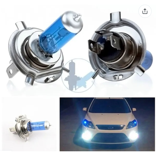 Set 2 Bóng Đèn Pha h4 100 / 90w 12v 9003 hb2 bi-xenon 6000k h4 100 / 90w 12v Chuyên Dụng