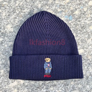 P mũ beanie gấu màu xanh nước biển mùa đông mẫu mới hip hop vintage thật có sẵn quà tặng bộ sưu tập lạnh