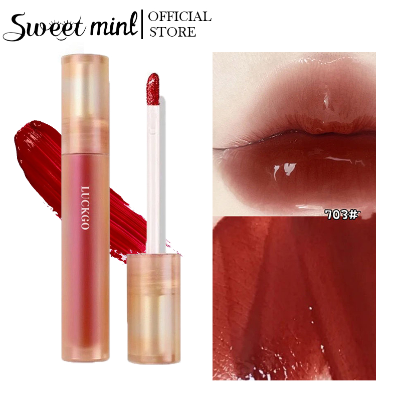 Sweet Mint Son dưỡng môi LUCKGO mềm mịn hiệu ứng bóng 3D thời trang