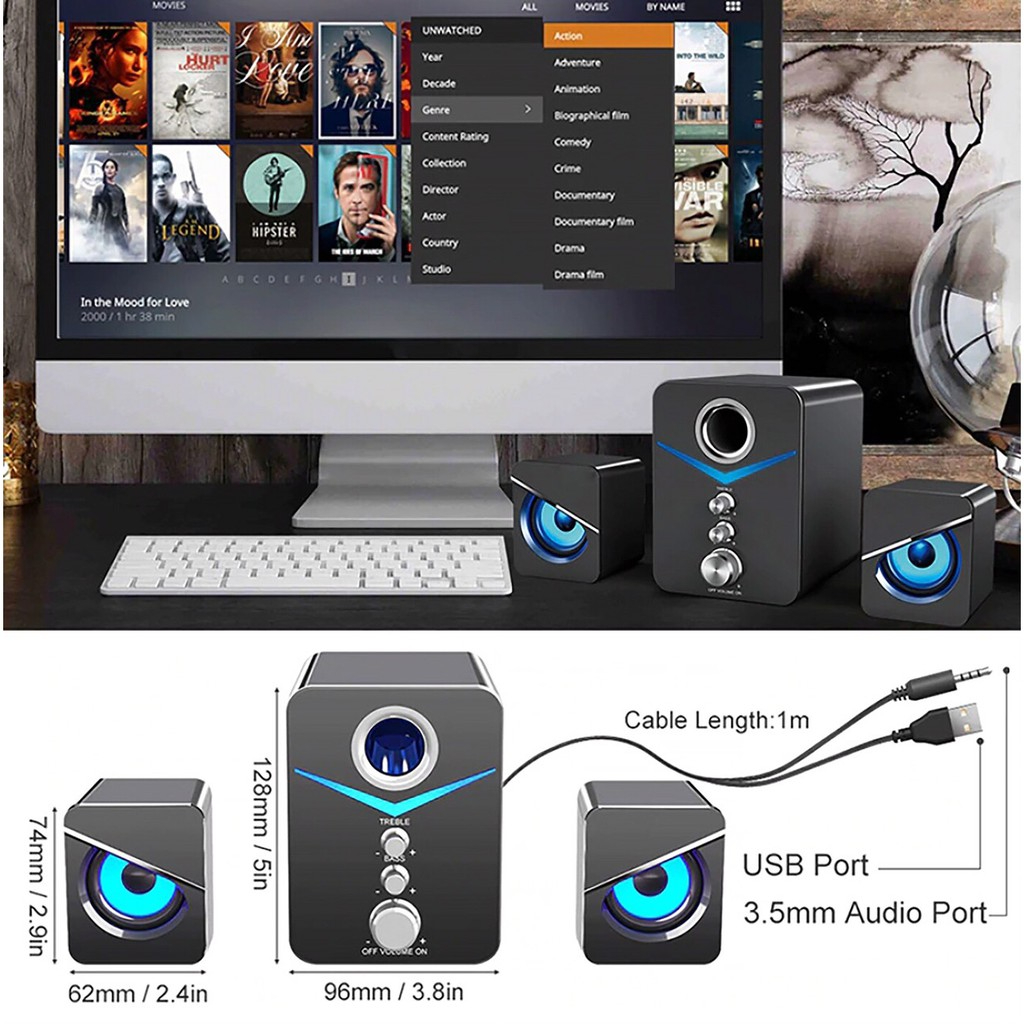 Siêu Bass Máy Tính Để Bàn Loa Loa Thiết Lập Cho Máy Tính Xách Tay Pc Điện Thoại