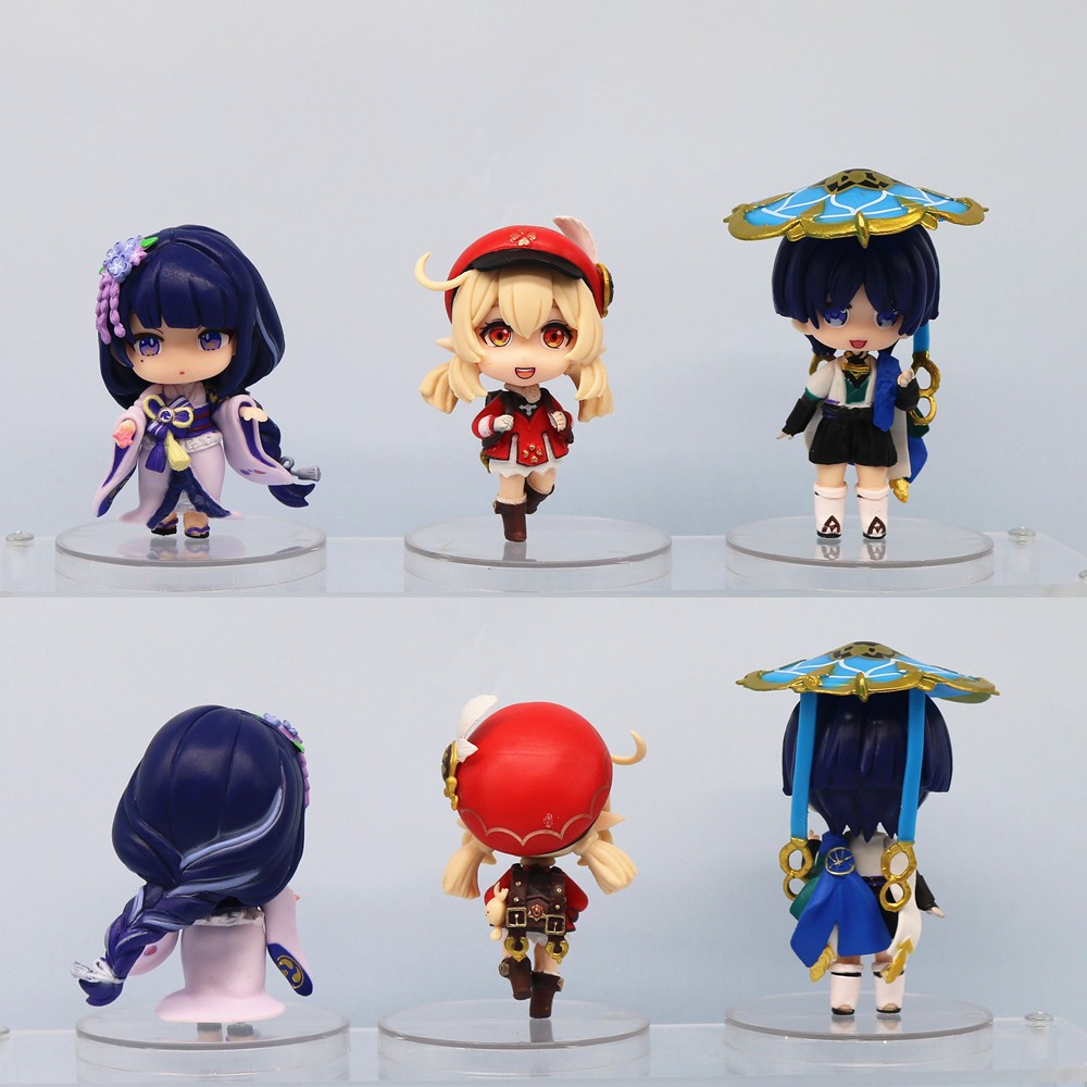 Bộ 6 Mô Hình Nhân Vật game yae Milee kamisato ayaka 9-10.5cm Bằng pvc