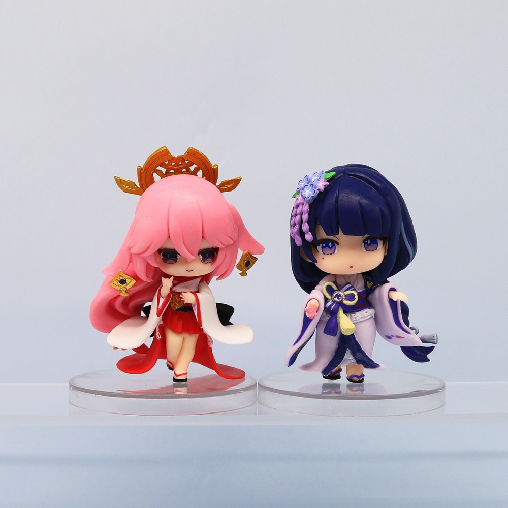 Bộ 6 Mô Hình Nhân Vật game yae Milee kamisato ayaka 9-10.5cm Bằng pvc