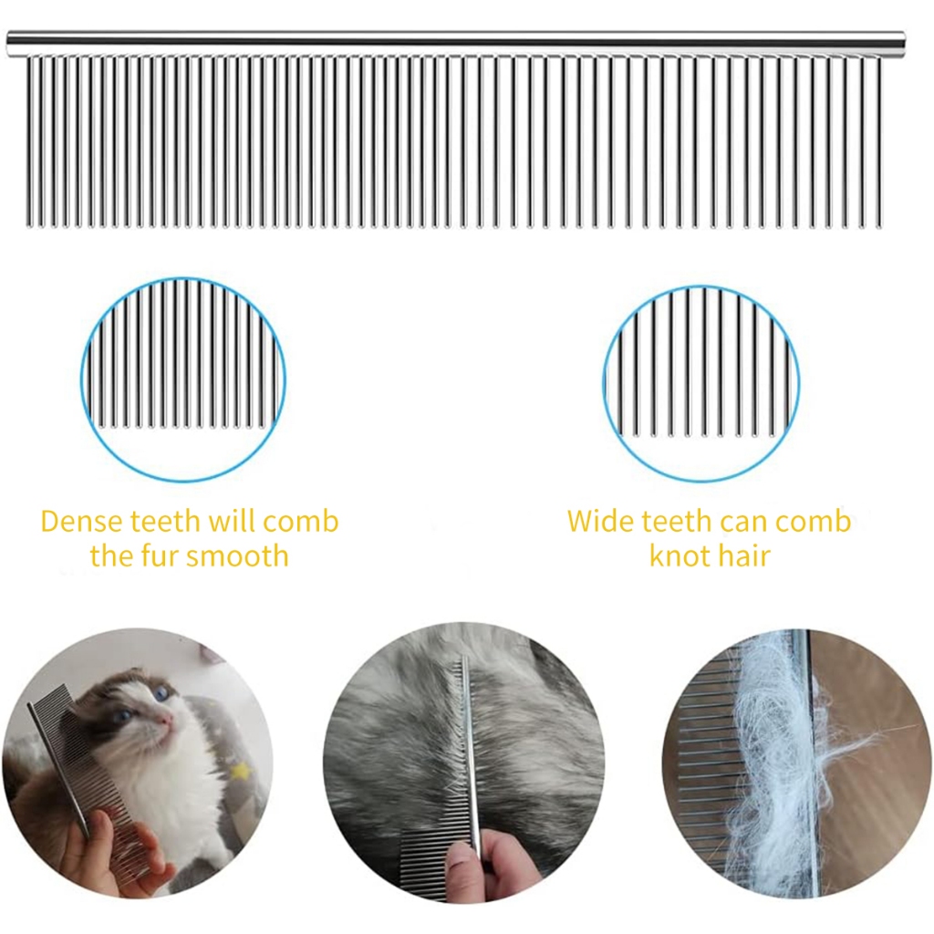 Lược Chải Lông Thú Cưng Răng Tròn Chống Trượt Có Tay Cầm Ngăn Chặn Thắt Nút Và Thảm Dài