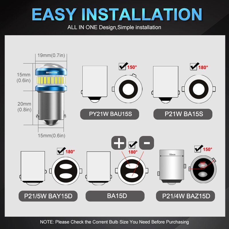 Chip Đèn LED Tín Hiệu Phanh / Xi Nhan / Rẽ MAXGTRS 2x BA15S P21W 1156 7440 W21W 3156 3157 P27 / 7W BAU15S LED S25 T20 4014 3030