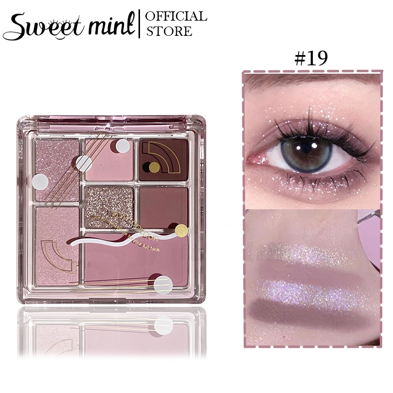 Sweet mint Bảng phấn mắt MEIBAOGE - Staturated 7 màu lì và ánh ngọc trai kết hợp trang điểm mắt nổi bật