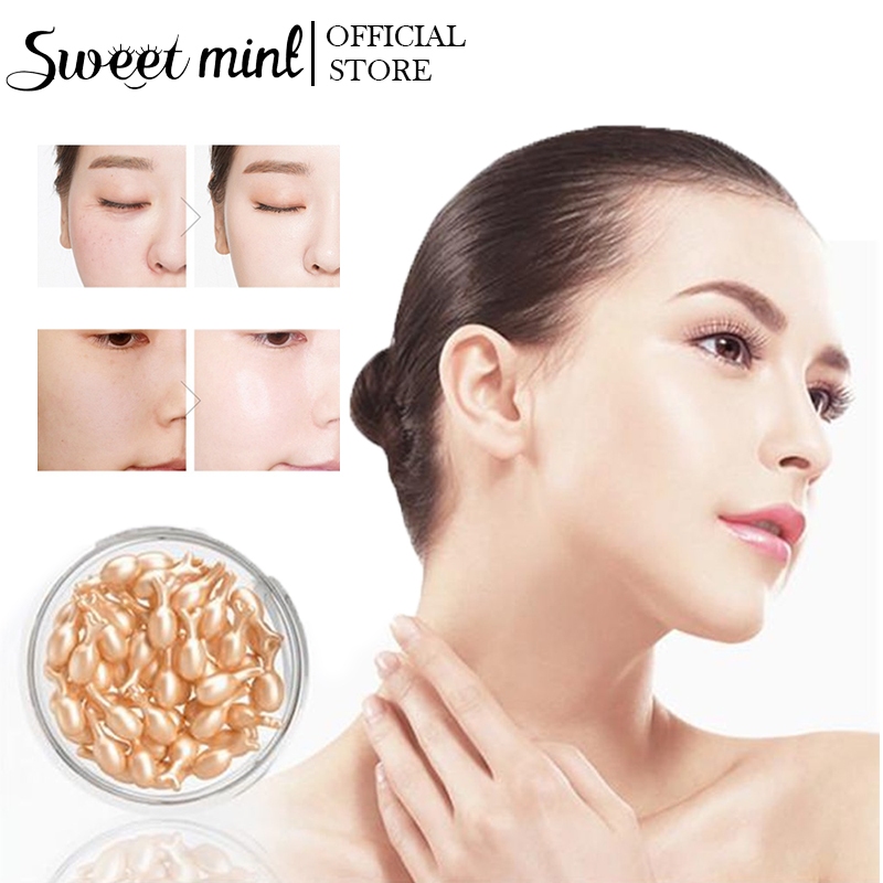 Swwet mint 5PCS Viên Nang Tinh Chất Dưỡng Ẩm Làm Sáng Da Chống Nếp Nhăn Tiện Dụng