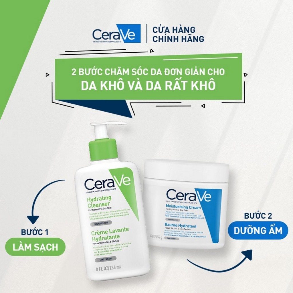 Sữa Rửa Mặt Cerave Hydrating Cleanser 236ml SRM Cerave Foaming Cleanser Cerave SA Smoothing Cleanser