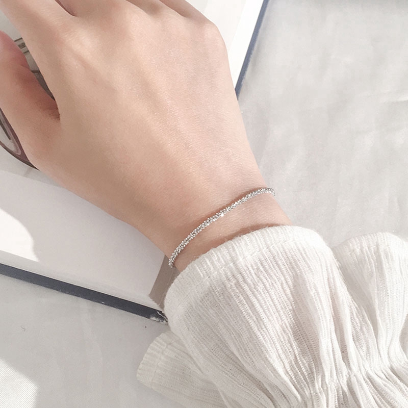 Vòng Tay Mạ Bạc 925 Đính Hạt Hình Ngôi Sao / Mặt Trăng / Trái Tim Thời Trang Cho Nữ