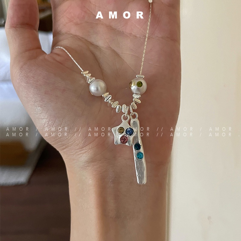 Y2k Ngôi Sao choker Ngọc Trai Thiết Kế niche
