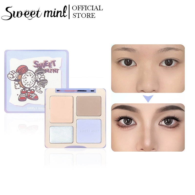 SWEETMINT 4 Màu Có độ Bóng Cao Sửa Chữa Toàn Diện đĩa Tạo đường Viền Chống Mồ Hôi Không Dễ Tẩy Trang đĩa Sửa Chữa Lâu Trôi
