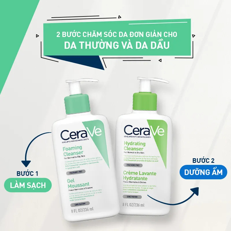 Sữa Rửa Mặt Cerave Hydrating Cleanser 236ml SRM Cerave Foaming Cleanser Cerave SA Smoothing Cleanser