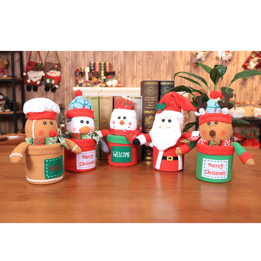 Hộp Quà Đựng Kẹo Trang Trí Cho Ngày Giáng Sinh,Đồ trang trí noel, hộp quà ông già Noel, hộp kẹo giấy hoạt hình, hộp táo đêm giáng sinh