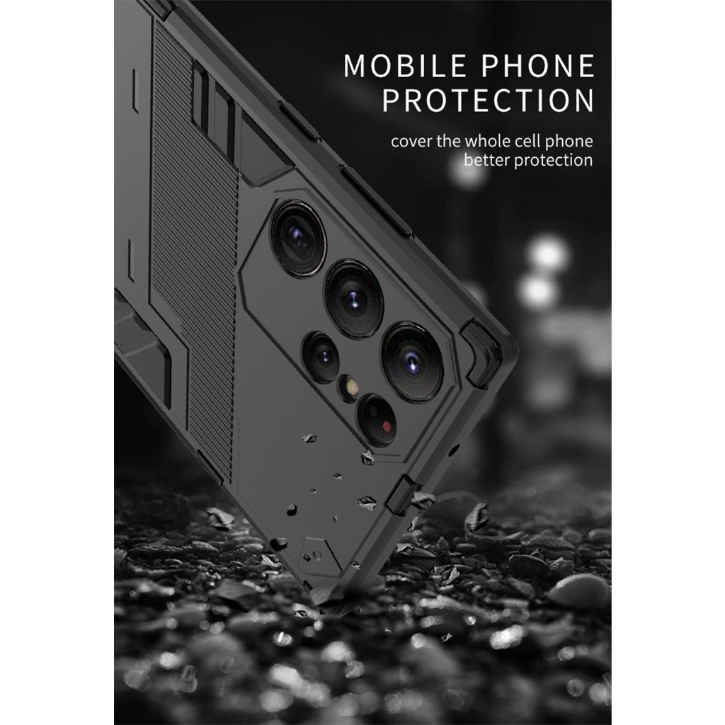 UFLAXE Ốp Điện Thoại Cho Samsung Galaxy S23 / 23 Plus / Samsung S23 Ultra / S23 FE Ốp Lưng Cứng Áo Giáp Punk Bảo Vệ Toàn Diện Có Chân Đỡ