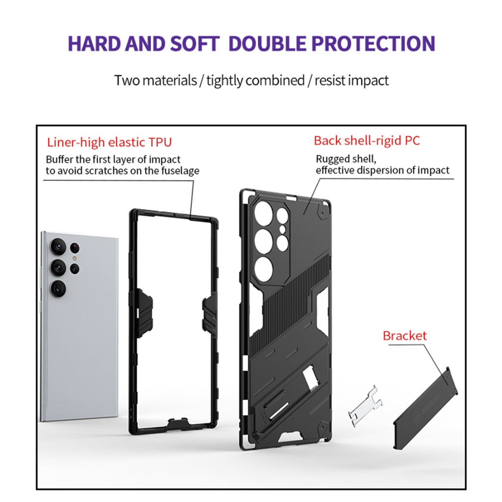 UFLAXE Ốp Điện Thoại Cho Samsung Galaxy S23 / 23 Plus / Samsung S23 Ultra / S23 FE Ốp Lưng Cứng Áo Giáp Punk Bảo Vệ Toàn Diện Có Chân Đỡ