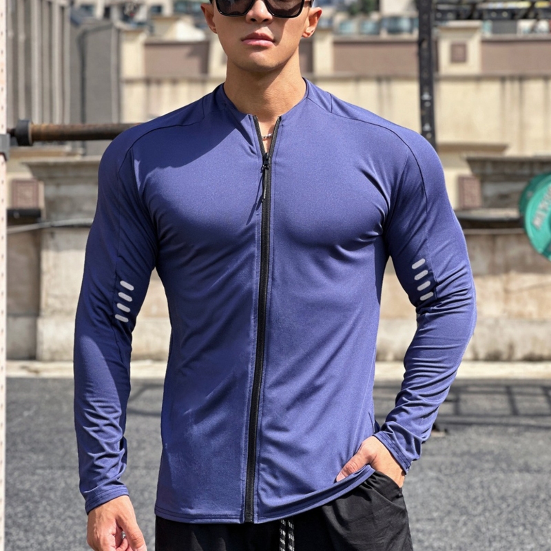 Áo Khoác Thể Thao Dài Tay Khóa Kéo Thoáng Khí Thoải Mái Cho Nam