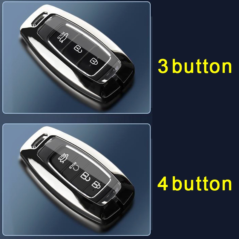 Ốp chìa khoá accent 2023 2022 2021 chìa thông minh 4 nút bấm bao/Ốp chìa khoá Hyundai Kona Accent Santafe 2018 2020 3 nút bấm bao ốp chìa khóa Huyndai Accent 2021 - 2022 - 2023, Elantra 2023 4 nút