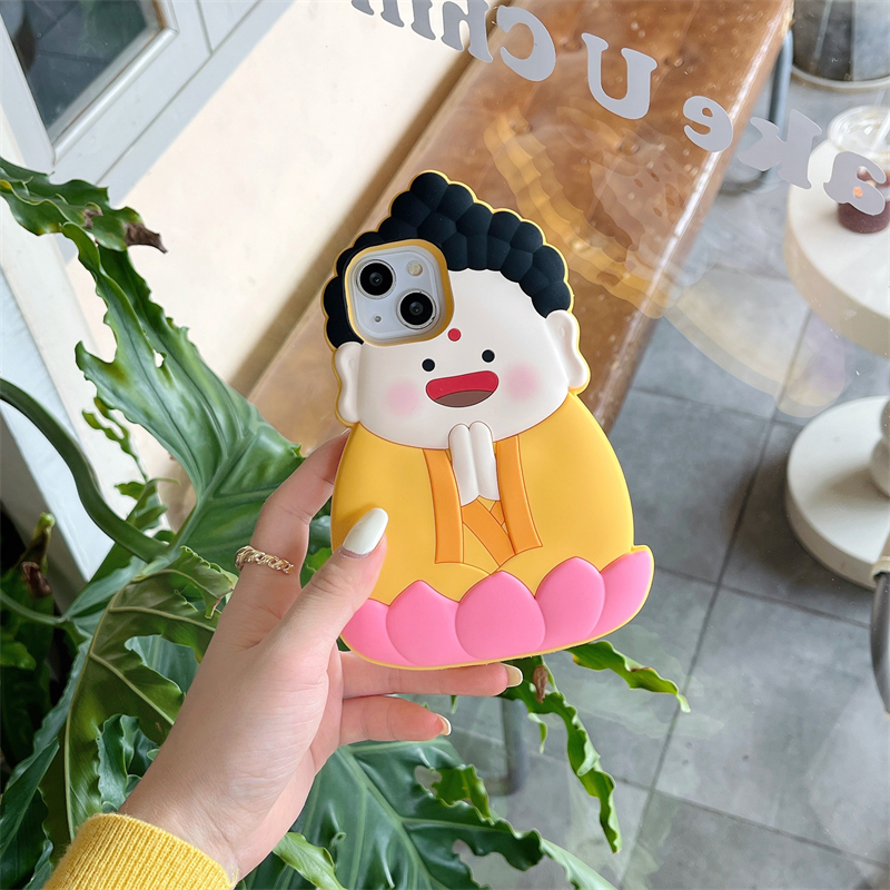 Silicone Ốp Điện Thoại Silicon Mềm Họa Tiết Phật Hoạt Hình Cho iphone 15 pro max 14promax 13 iphone 11 12 promax