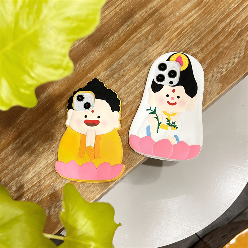 Silicone Ốp Điện Thoại Silicon Mềm Họa Tiết Phật Hoạt Hình Cho iphone 15 pro max 14promax 13 iphone 11 12 promax