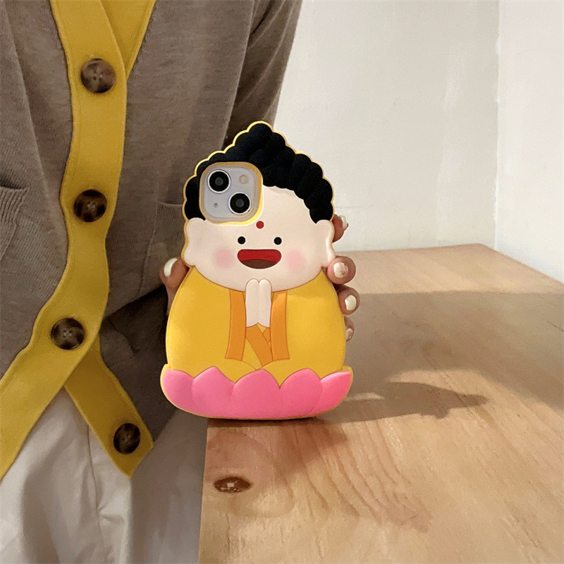 Silicone Ốp Điện Thoại Silicon Mềm Họa Tiết Phật Hoạt Hình Cho iphone 15 pro max 14promax 13 iphone 11 12 promax