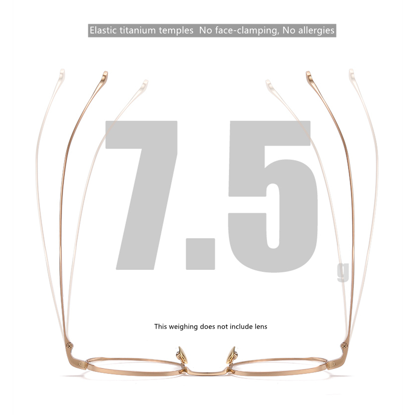 Mắt Kính Hình oval Nhỏ Cong Bằng Titan Nguyên Chất Siêu Nhẹ 7g Phong Cách Nhật Bản Cổ Điển Dành Cho Bạn Nữ