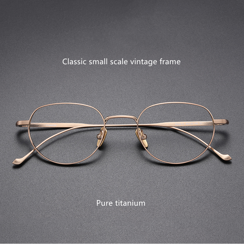 Mắt Kính Hình oval Nhỏ Cong Bằng Titan Nguyên Chất Siêu Nhẹ 7g Phong Cách Nhật Bản Cổ Điển Dành Cho Bạn Nữ
