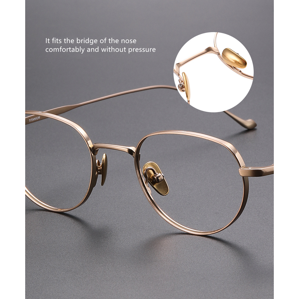 Mắt Kính Hình oval Nhỏ Cong Bằng Titan Nguyên Chất Siêu Nhẹ 7g Phong Cách Nhật Bản Cổ Điển Dành Cho Bạn Nữ