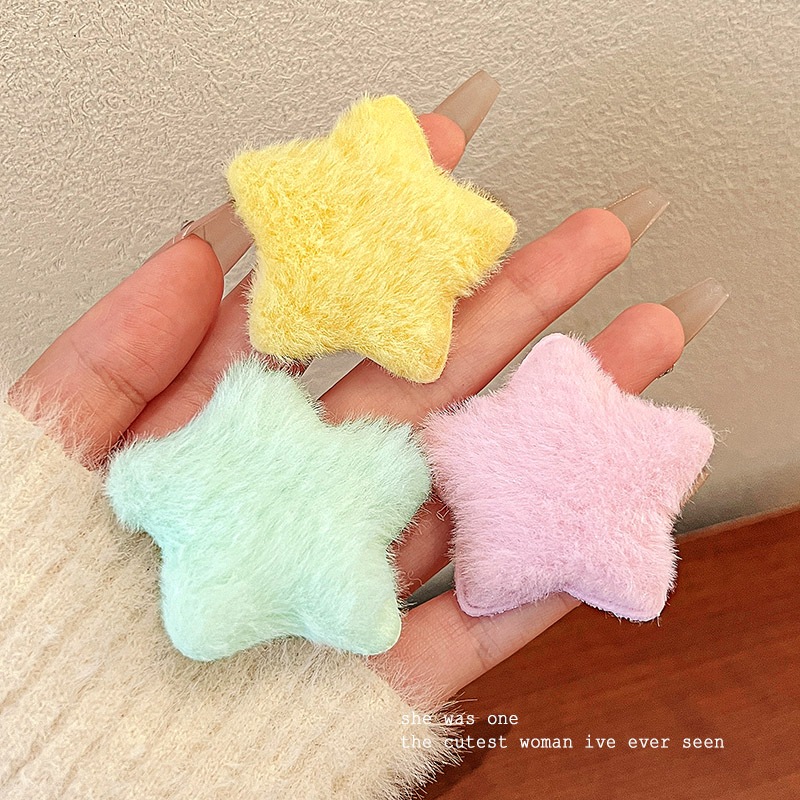 Kẹp Tóc Hình Ngôi Sao Bằng Lông Nhung Dễ Thương Xinh Xắn