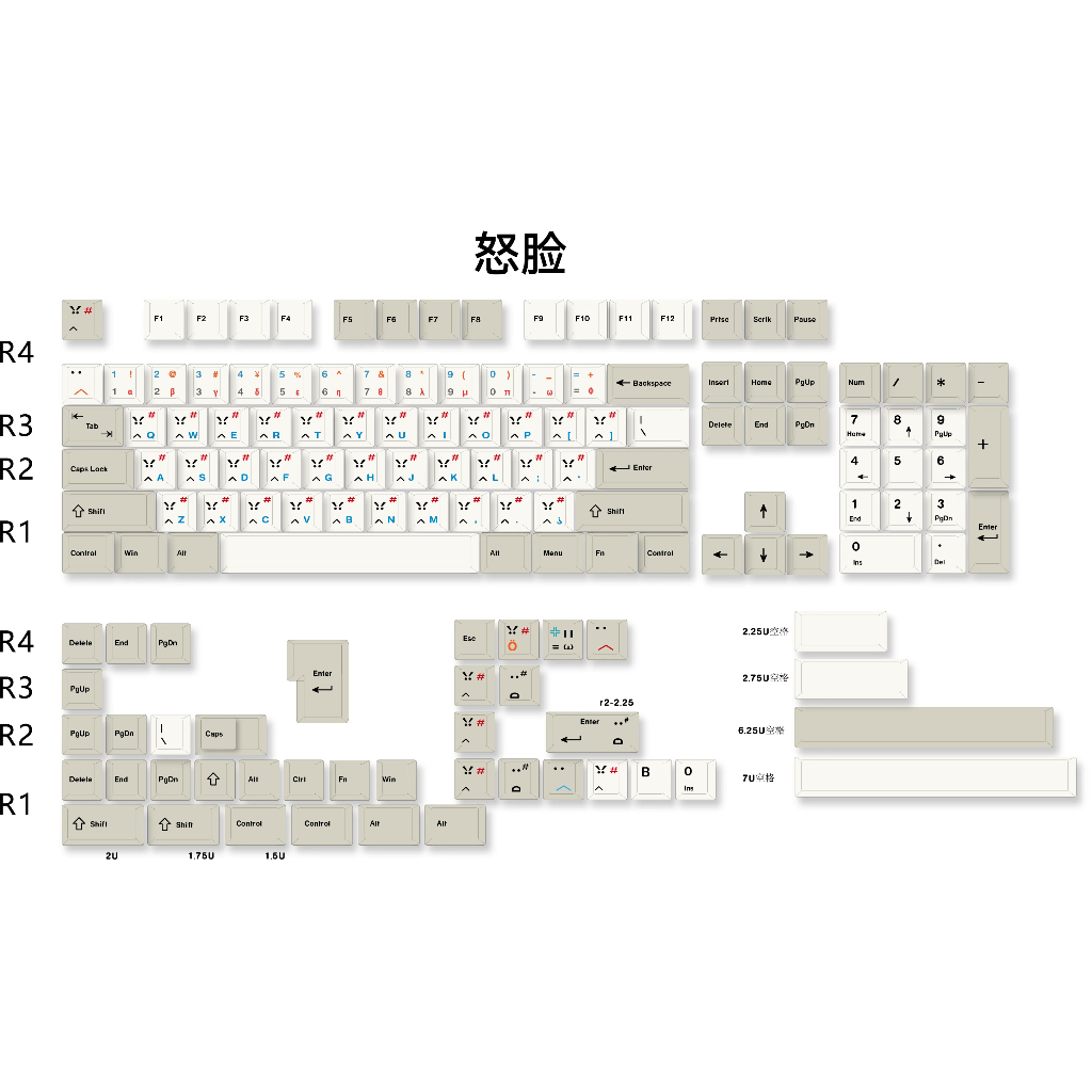 Retro Tức Giận Mặt Keycap 145 Phím Keycaps PBT Anh Đào Hồ Sơ DYE-SUB Cá Tính Cho MX Công Tắc Bàn Phím Cơ