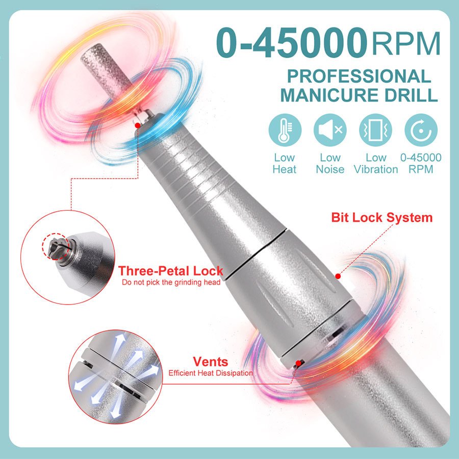 Máy mài móng tích điện 45000 RPM Chất Lượng Cao