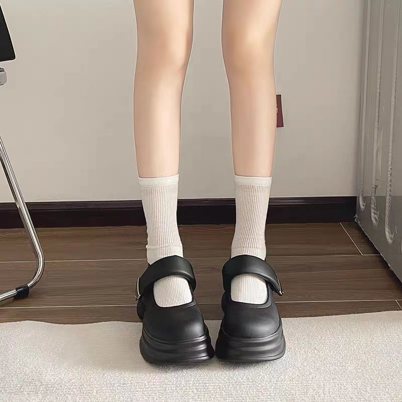 Giày Đế Dày Tăng Chiều Cao 6cm Chống Trượt Phong Cách lolita Thời Trang 2023 Cho Nữ