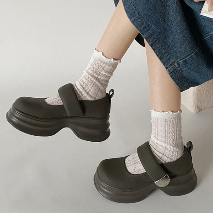 Giày Đế Dày Tăng Chiều Cao 6cm Chống Trượt Phong Cách lolita Thời Trang 2023 Cho Nữ