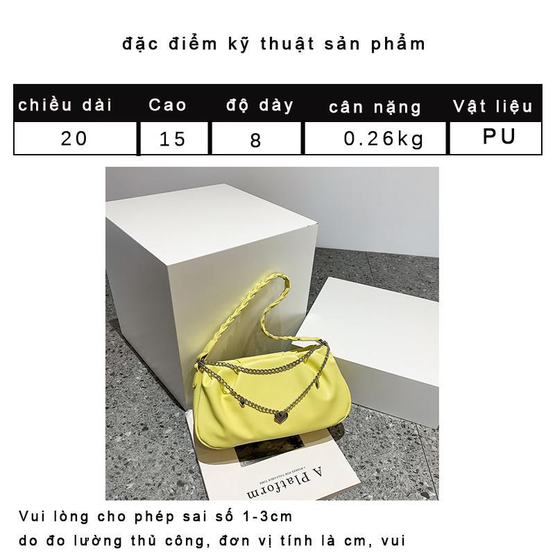 Túi kẹp nách nữ Túi đeo vai da túi xách vuông Đen trắng khóa kéo túi xách xếp ly Đơn Giản Dễ Phối Đồ Phong Cách vintage Công Túi Sở PU Leathe