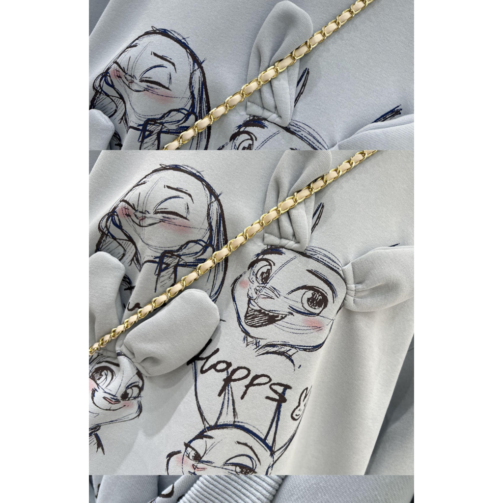 Áo sweater Tay Dài Dáng Rộng In Hình Thỏ Dễ Thương Phong Cách Hàn Quốc Thời Trang Xuân Thu Cho Nữ
