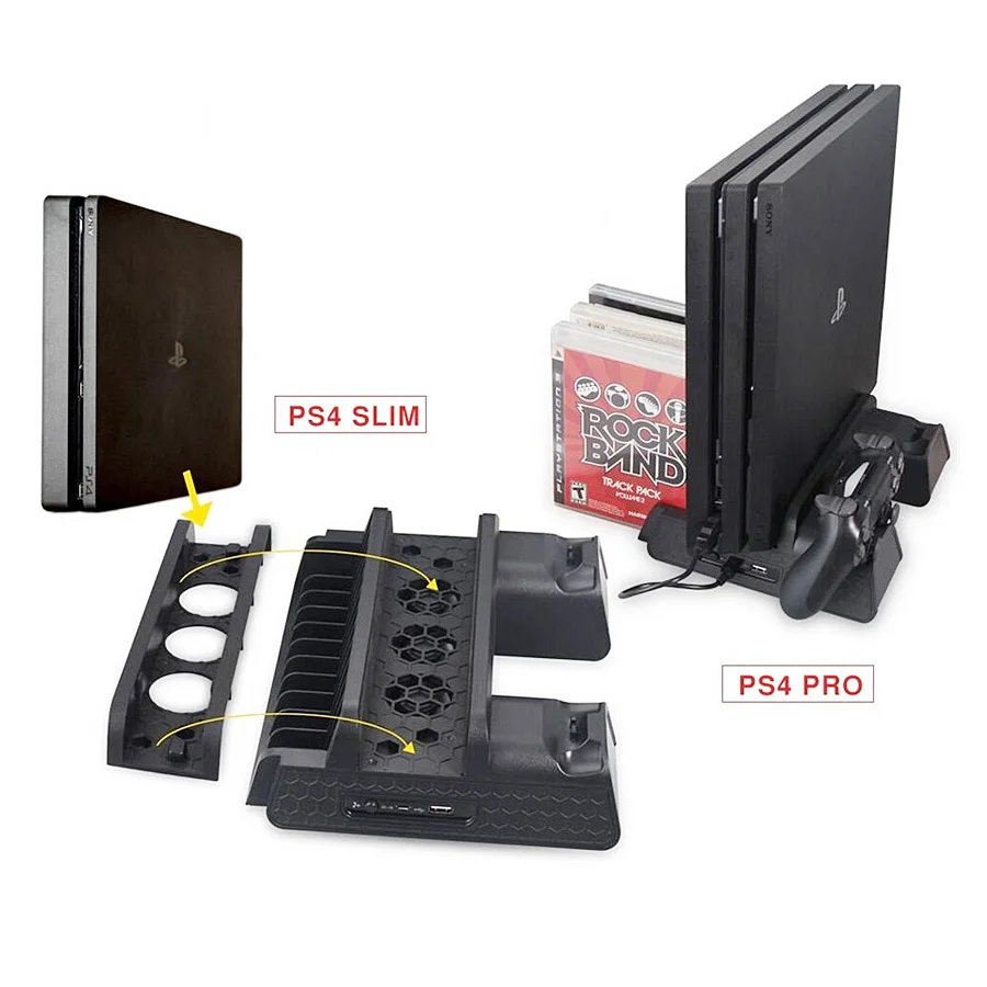 For sony PS4 Chân đế quạt tản nhiệt + sạc tay cầm 3 in 1 cho PS4 PS4 Slim và Ps4 Pro