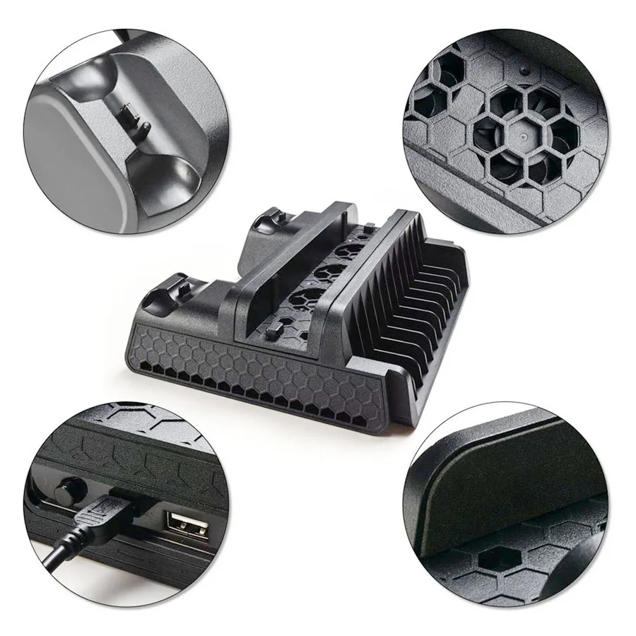 For sony PS4 Chân đế quạt tản nhiệt + sạc tay cầm 3 in 1 cho PS4 PS4 Slim và Ps4 Pro