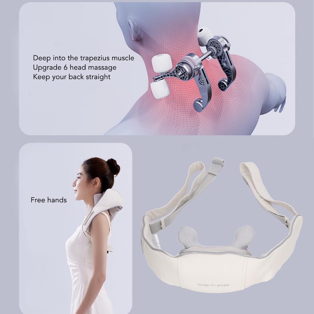 SHIHE Máy Mát Xa Vai Cổ, Gối Massage Điện Tăng Tốc Tuần Hoàn Thư Giãn Sâu Cho Gia Đình