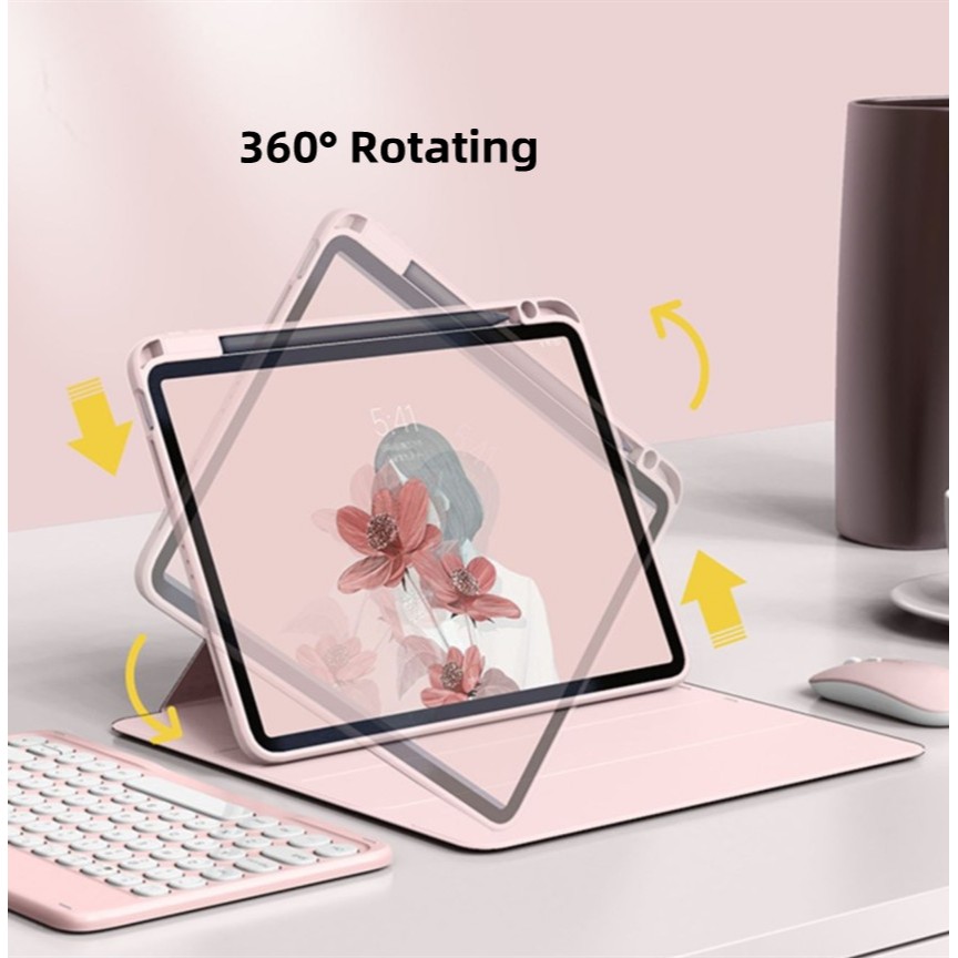 Bao Da Máy Tính Bảng Bằng acrylic Cứng Trong Suốt Tích Hợp Bàn Phím Xoay Và Ngăn Đựng Bút Cho huawei matepad 11 / air 11.5