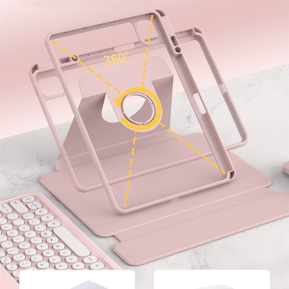 Bao Da Máy Tính Bảng Bằng acrylic Cứng Trong Suốt Tích Hợp Bàn Phím Xoay Và Ngăn Đựng Bút Cho huawei matepad 11 / air 11.5
