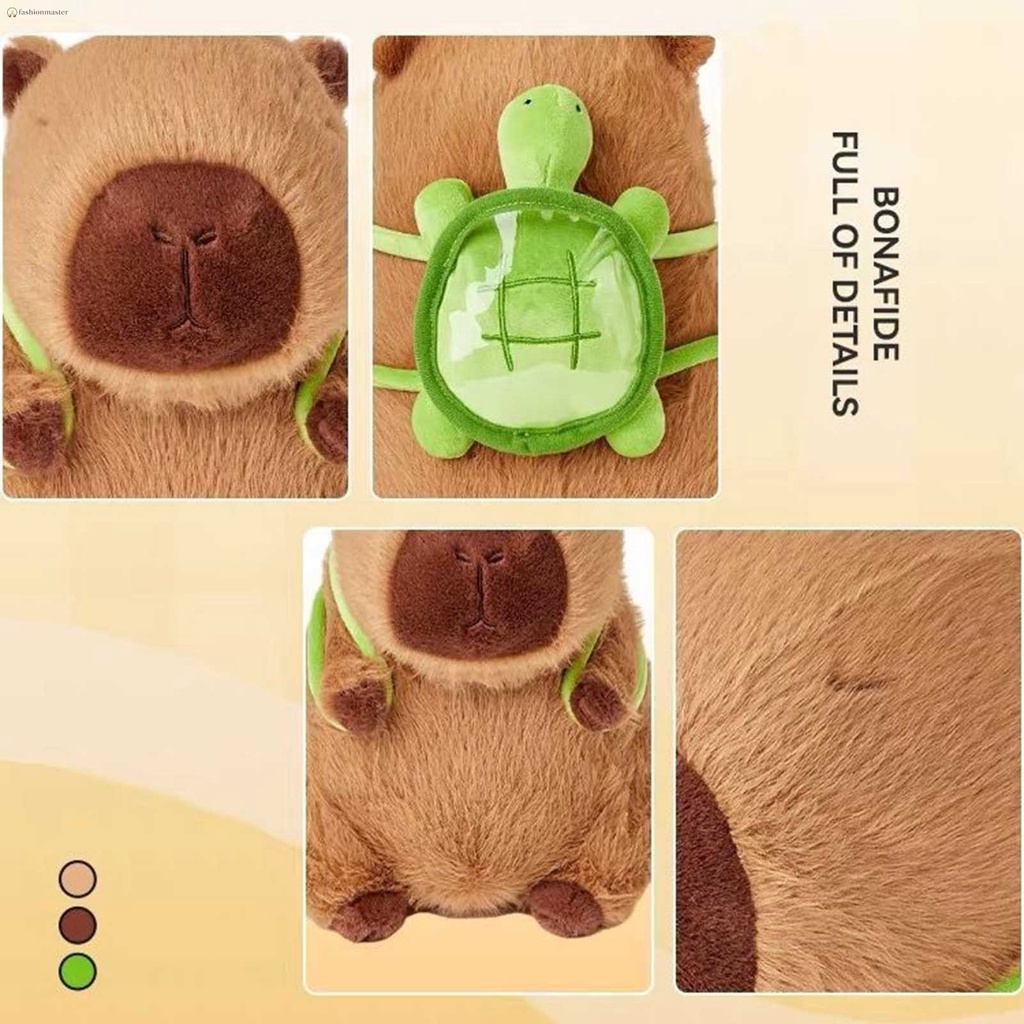 Ba Lô Vải Lông Xù Mềm Mại Hình Rùa capybara Hoạt Hình Giáng Sinh Đáng Yêu Cho Bé