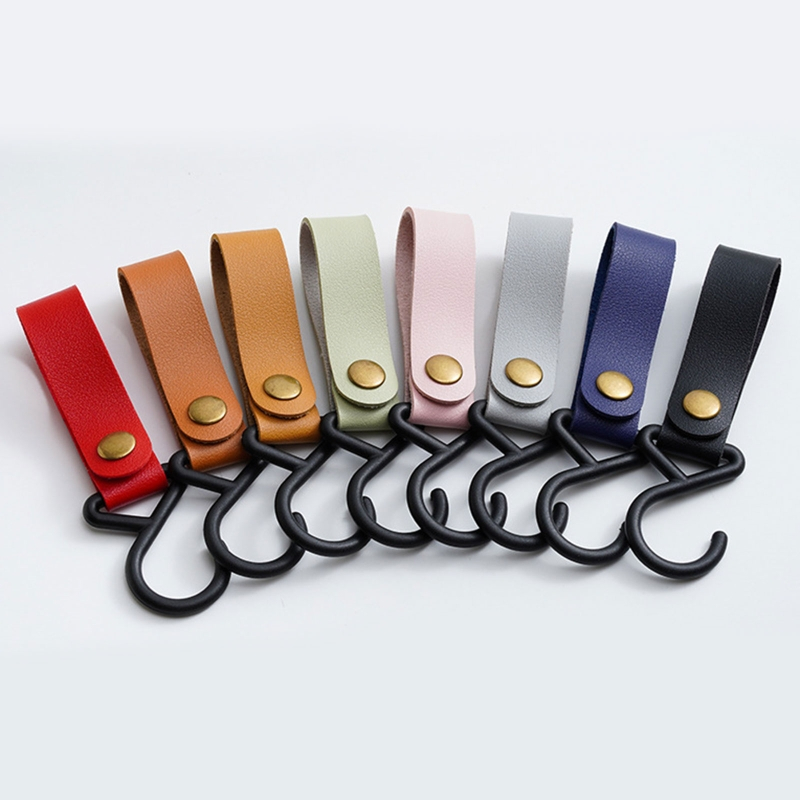 Móc Nhựa Chữ s Với Dây Da pu Và Khóa Cài Gắn Xe Đẩy Em Bé